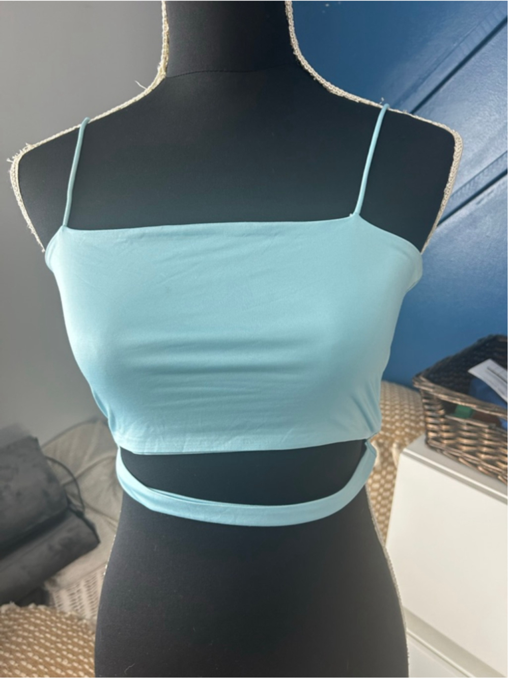 Women's SHEIN Light Blue Crop Top S